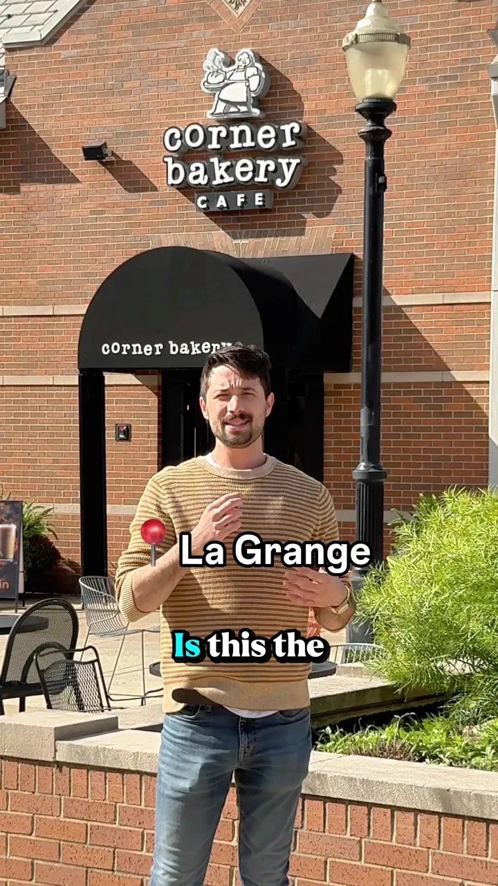 Morgan outside Corner Bakery Cafe in La Grange